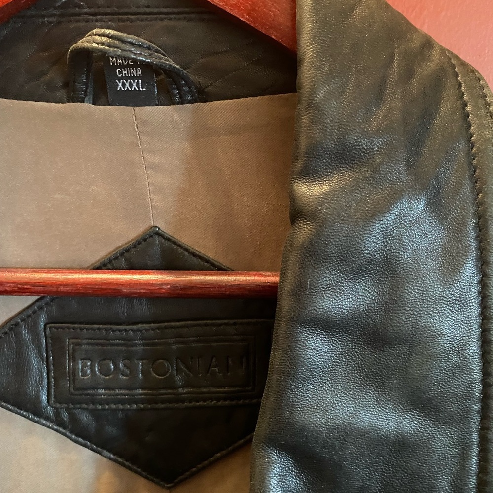 EUC 3xl MENS BLACK LEATHER JACKET